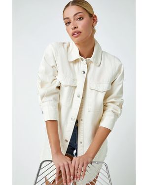 D.u.s.k Raw Hem Shirt Jacket - Blue