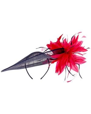 Roman Large Contrast Feather Disc Fascinator - Multicolour