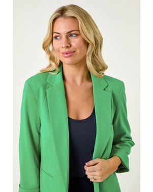 Roman Petite Revere Collar Stretch Blazer - Green