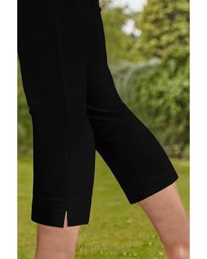 Roman Comfort Stretch Fit Cropped Trousers - Black