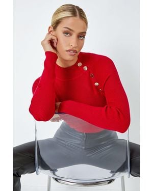 D.u.s.k Button Detail Ribbed Jumper - Red