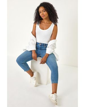 Roman Petite Slim Crop Stretch Jeans - Blue