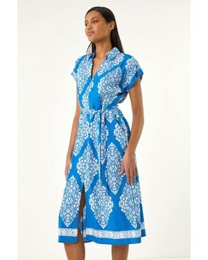 white christmas dresses Roman Dress, in Blue Delft – Iconic Designs Shop main image 1
