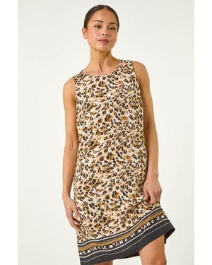 Roman Petite Animal Border Print Shift Dress - Multicolour