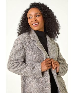 Roman Petite Textured Boucle Coat - Grey