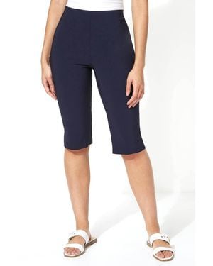 Roman Knee Length Comfort Fit Stretch Shorts - Blue