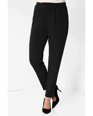 Roman Jersey Stretch Elastic Waist Harem Trousers - Black