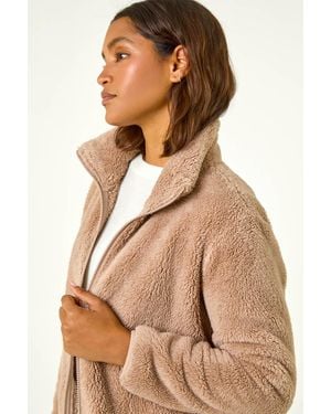 Roman Soft Sherpa Fleece Jacket - Brown