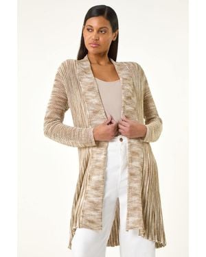 Roman Pointelle Longline Cardigan - Natural
