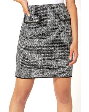 Roman Two Tone Textured Skirt - Black