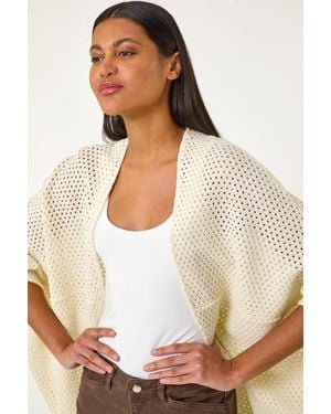 Roman Crochet Tunic Cardigan - Natural