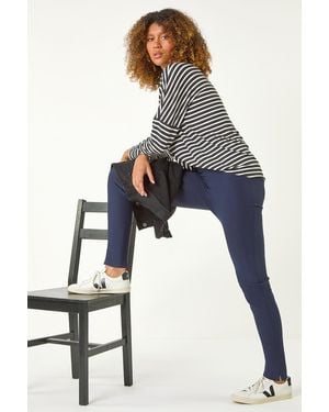 Roman Fleece Lined Stretch Bengaline Trouser - Blue
