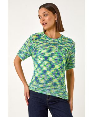 Roman Spacedye Knit Top - Green
