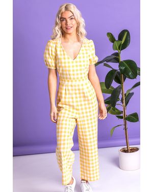 D.u.s.k Gingham Check Jumpsuit - Yellow
