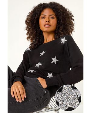 D.u.s.k Metallic Star Print Jumper - Black