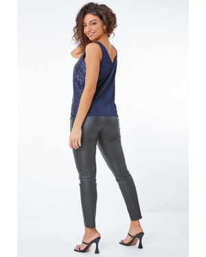 Roman Petite Sequin Sparkle Vest Top - Blue