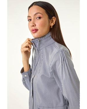 Roman Stripe Safari Jacket - Purple