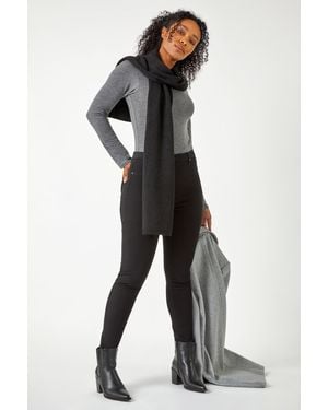 Roman Petite Denim Jersey Jeggings - Blue