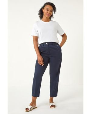 Roman Petite Tapered Stretch Trouser - Blue
