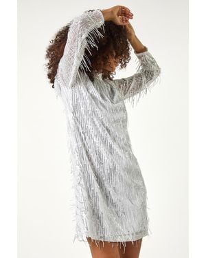 D.u.s.k All Over Fringe Shift Dress - Metallic