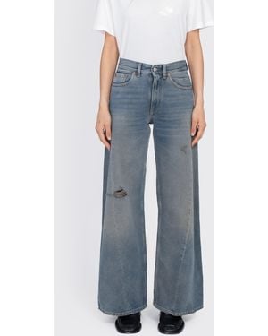 Maison Margiela Mm6 Distressed Jeans - Blue