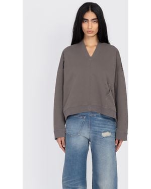 Maison Margiela Mm6 V-Neck Logo Sweatshirt - Blue