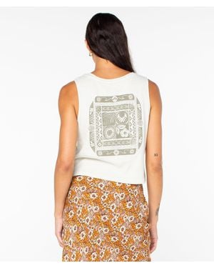 Roxy Poly Blocks Wildflower Tank - White