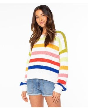 Roxy Sunset Stripe Top - White