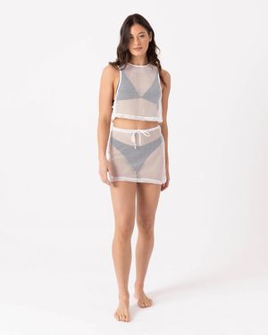 Roxy Don'T Mesh With Me Skirt Cover Up - White