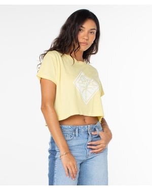 Roxy Wave Riders Cropped Tee - White
