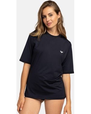 Roxy New Enjoy Waves Short Sleeve Rashguard - Blue