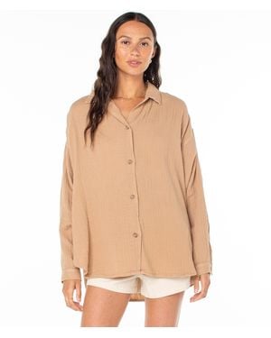 Roxy Morning Time Button Up - Natural