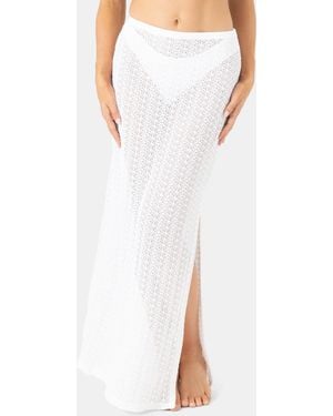 Roxy Crochet Pull On Maxi Skirt - White