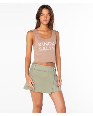 Roxy Kinda Salty Scoop Baby Rib Tank Top - Green