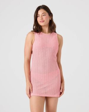 Roxy Crochet Cover Up Dress - Pink