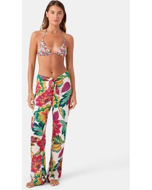 Roxy Beach Blossom Tie Front Cover Up Pant - White