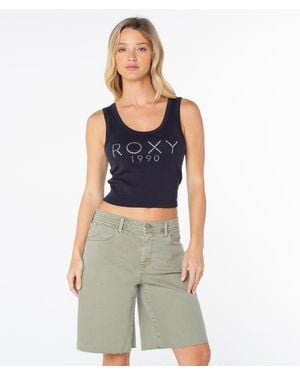 Roxy Shine Bright Scoop Baby Rib Tank - Blue