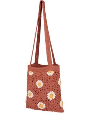Roxy Wandering Beach Crochet Tote Bag - Red