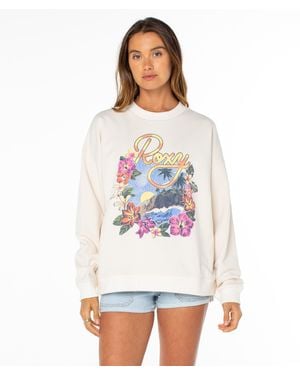 Roxy Lineup Oversized Crew - White