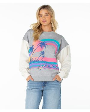 Roxy Lineup Contrast Crew - Blue