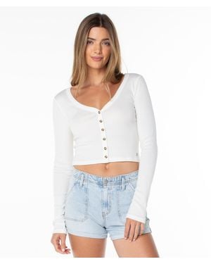 Roxy Terrace Long Sleeve Top - White