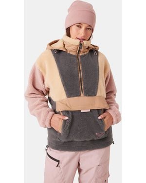 Roxy Rita Half Zip Sherpa Anorak - Gray
