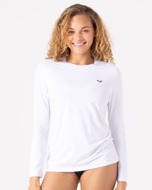 Roxy New Enjoy Waves Long Sleeve Lycra Rashguard - White