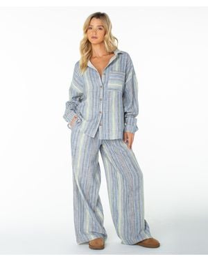 Roxy Lets Get Away Button Down Top - Blue