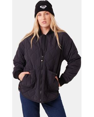 Roxy Aurora Quilted Bomber - Blue