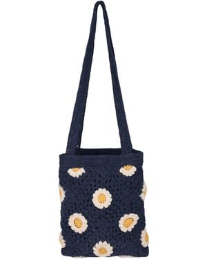 Roxy Wandering Beach Crochet Tote Bag - Blue