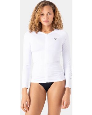 Roxy New Essentials Long Sleeve Zip Rashguard - White