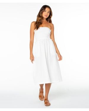 Roxy Avalon Tube Midi Dress - White