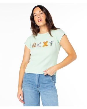 Roxy Patchwork 90S Baby Tee - Blue