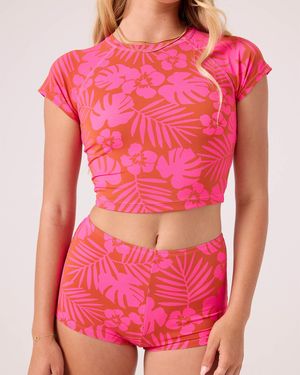 Roxy Sun Chasers Crop Rashguard - Pink